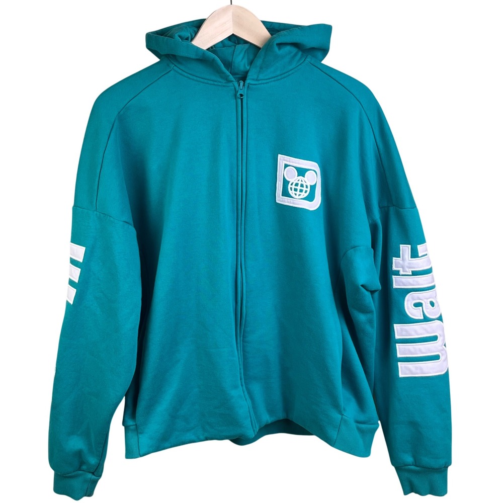 Walt Disney World‎ Heavy Teal Spirit Hoodie Full Zip Graphic Large Adult Read